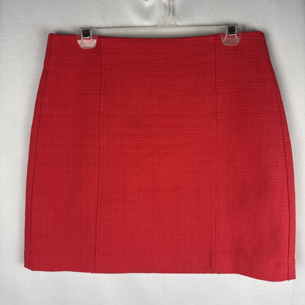 Ann Taylor Loft Skirt Women's Size 8 Pink Textured Woven Back Zip Career Pencil